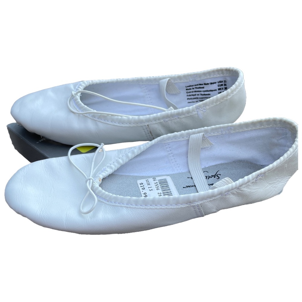 NWT American Ballet Theatre White Ballet Shoes Girls Size 13